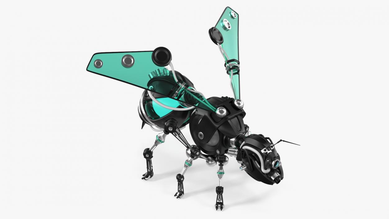 Robot Bee Black Rigged 3D