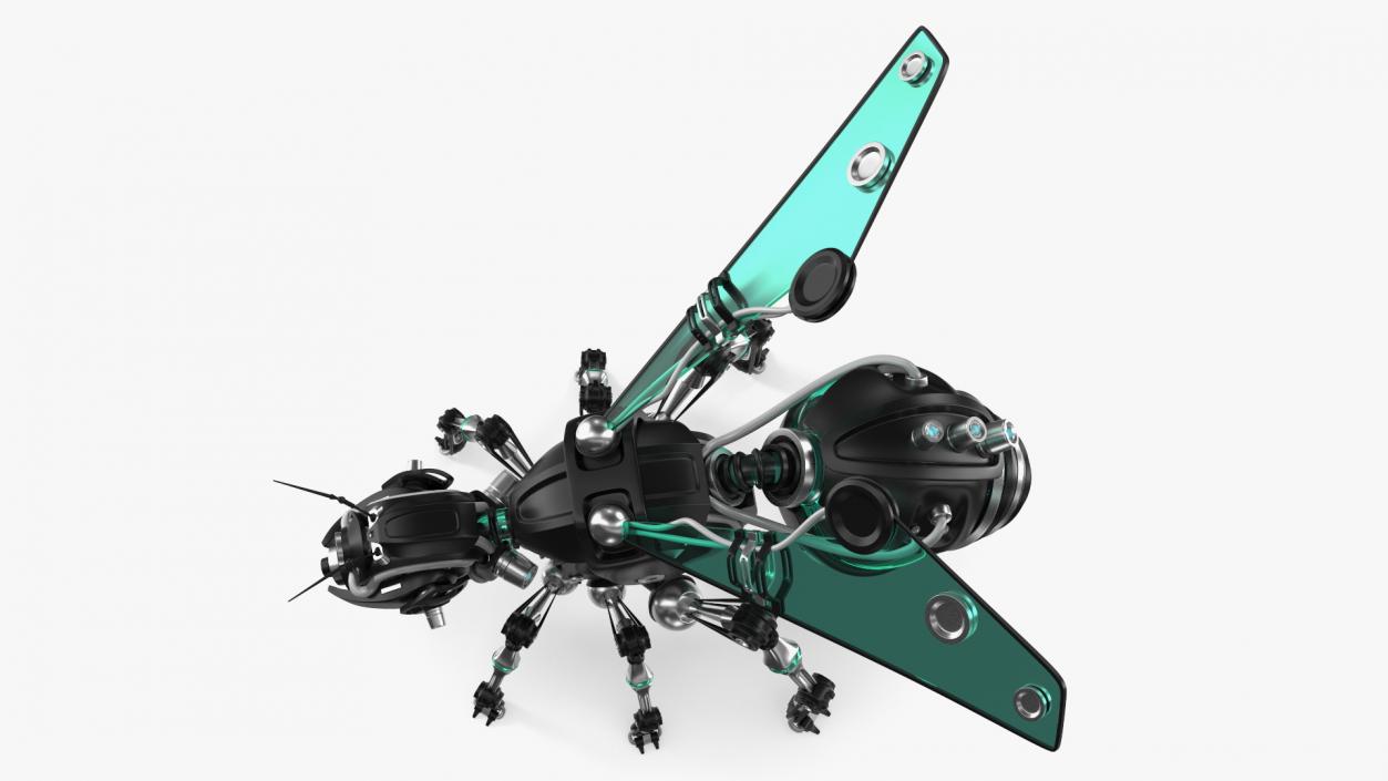 Robot Bee Black Rigged 3D