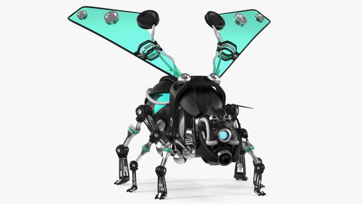 Robot Bee Black Rigged 3D