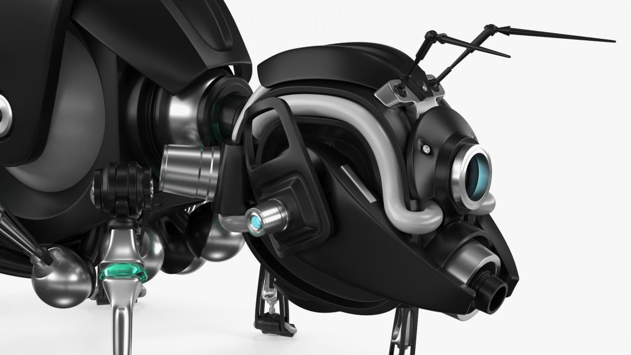 Robot Bee Black Rigged 3D