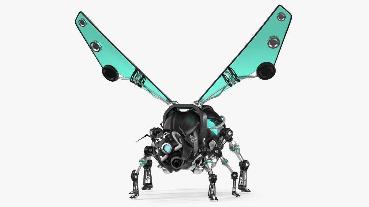 Robot Bee Black Rigged 3D