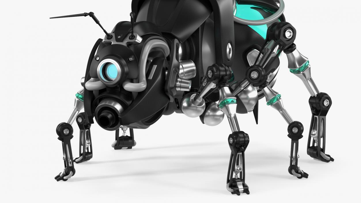 Robot Bee Black Rigged 3D