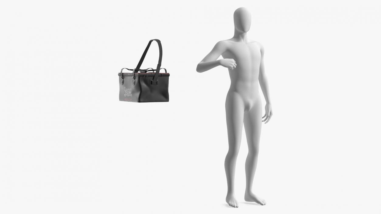 Black Thermal Fishing Bag Lucky John on Manikin 3D