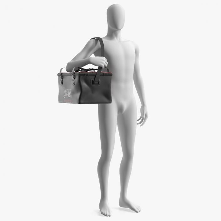 Black Thermal Fishing Bag Lucky John on Manikin 3D