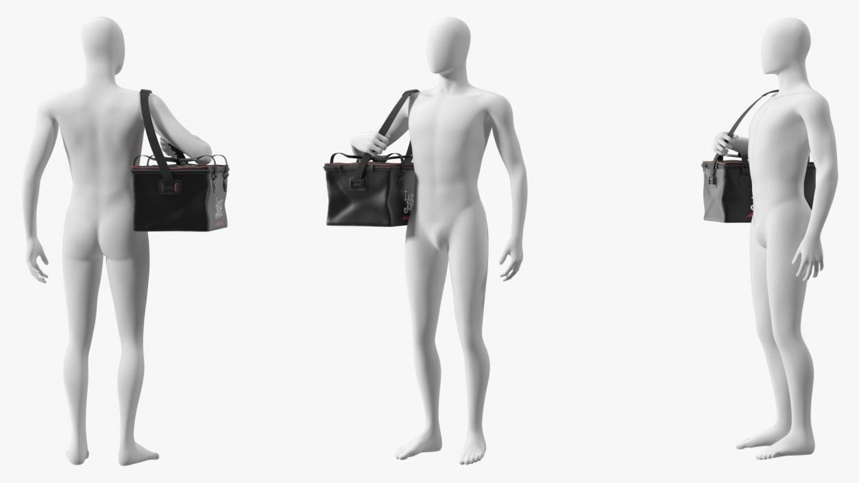 Black Thermal Fishing Bag Lucky John on Manikin 3D