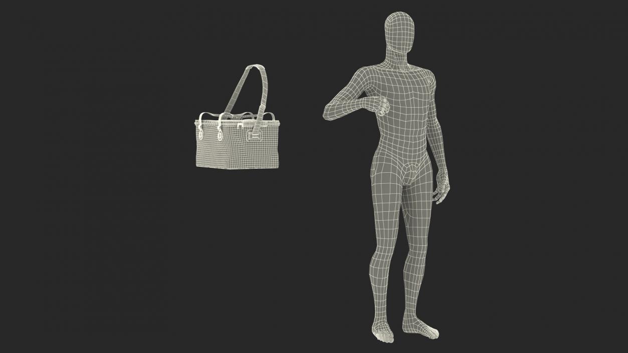 Black Thermal Fishing Bag Lucky John on Manikin 3D