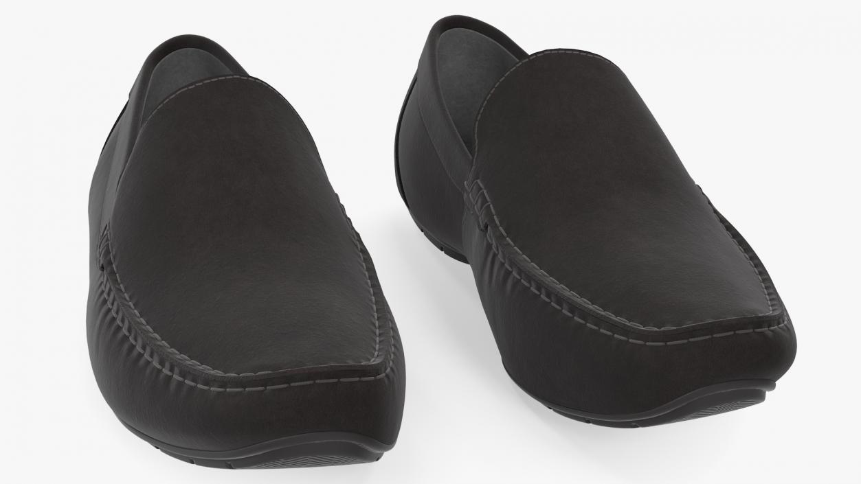 3D Black Suede Moccasins