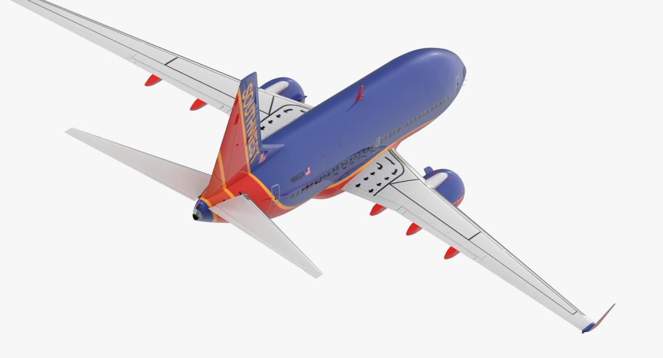 3D model Boeing 737-700 Southwest Airlines Rigged