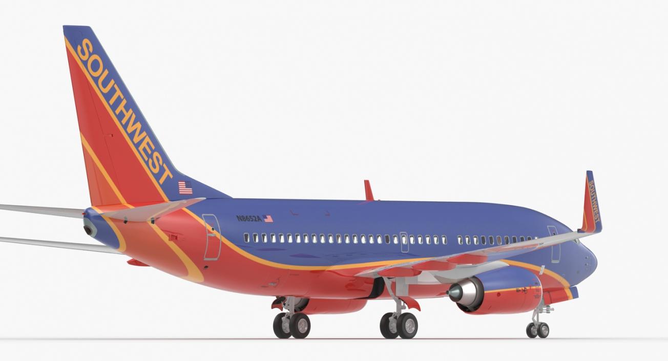 3D model Boeing 737-700 Southwest Airlines Rigged
