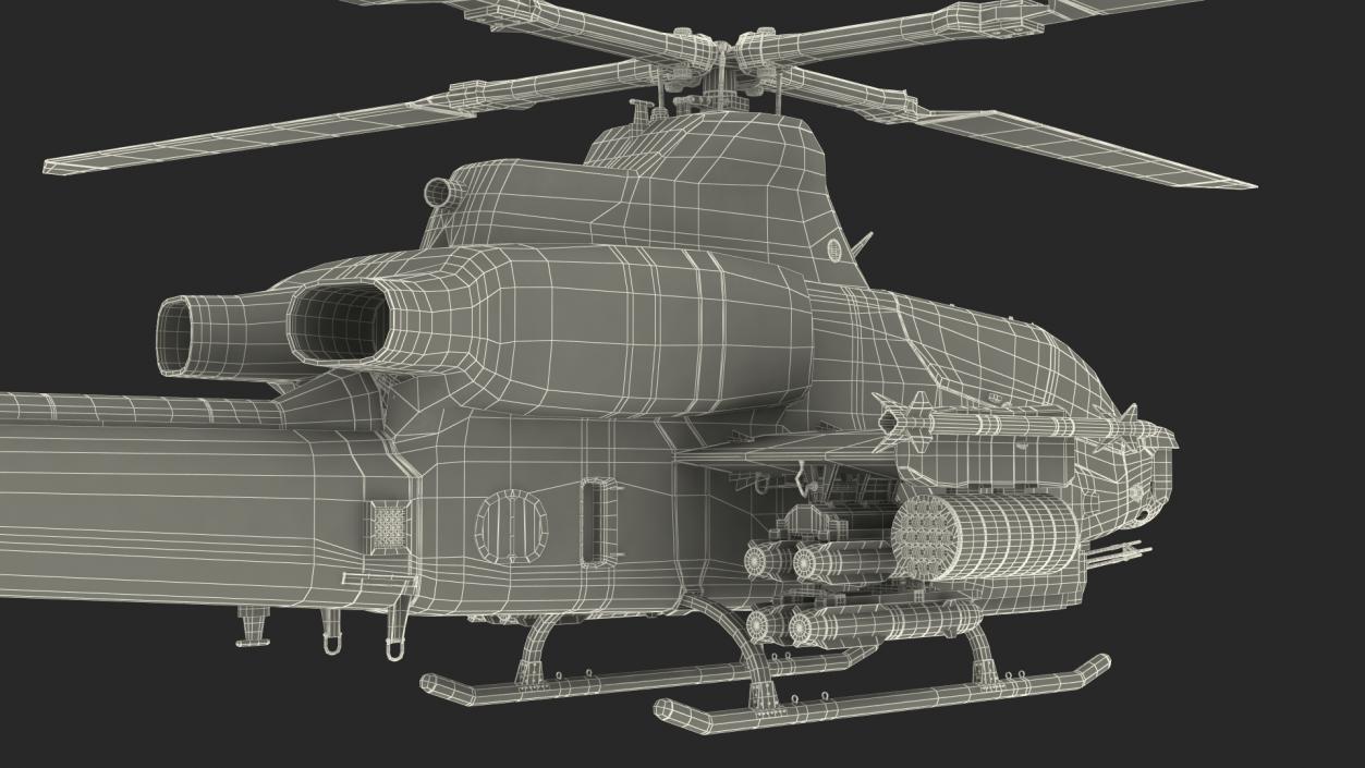 Bell AH-1Z Lethal Combat Helicopter Rigged 3D