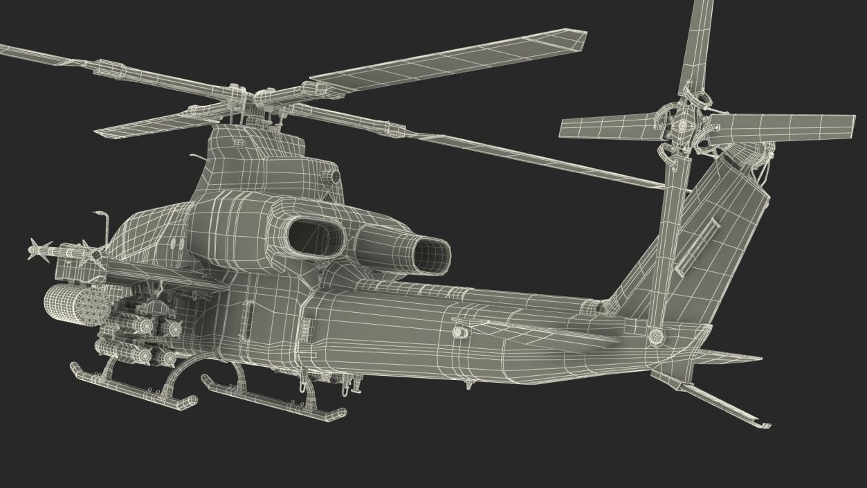 Bell AH-1Z Lethal Combat Helicopter Rigged 3D