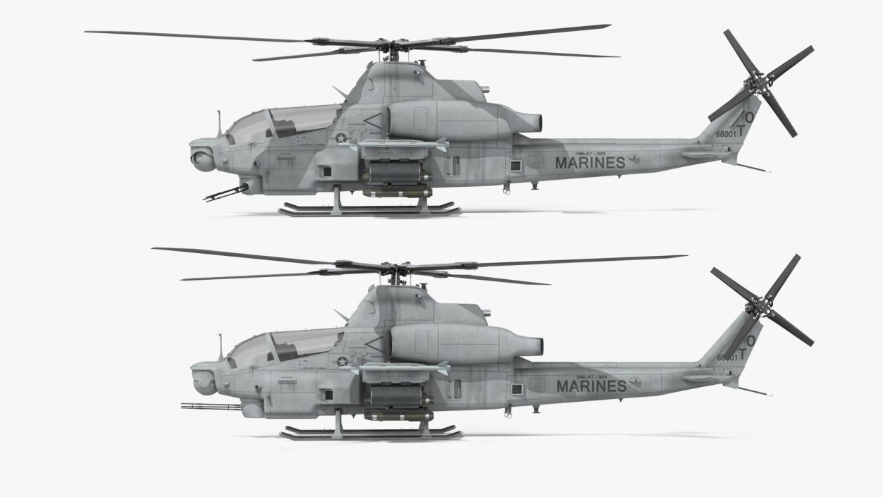 Bell AH-1Z Lethal Combat Helicopter Rigged 3D