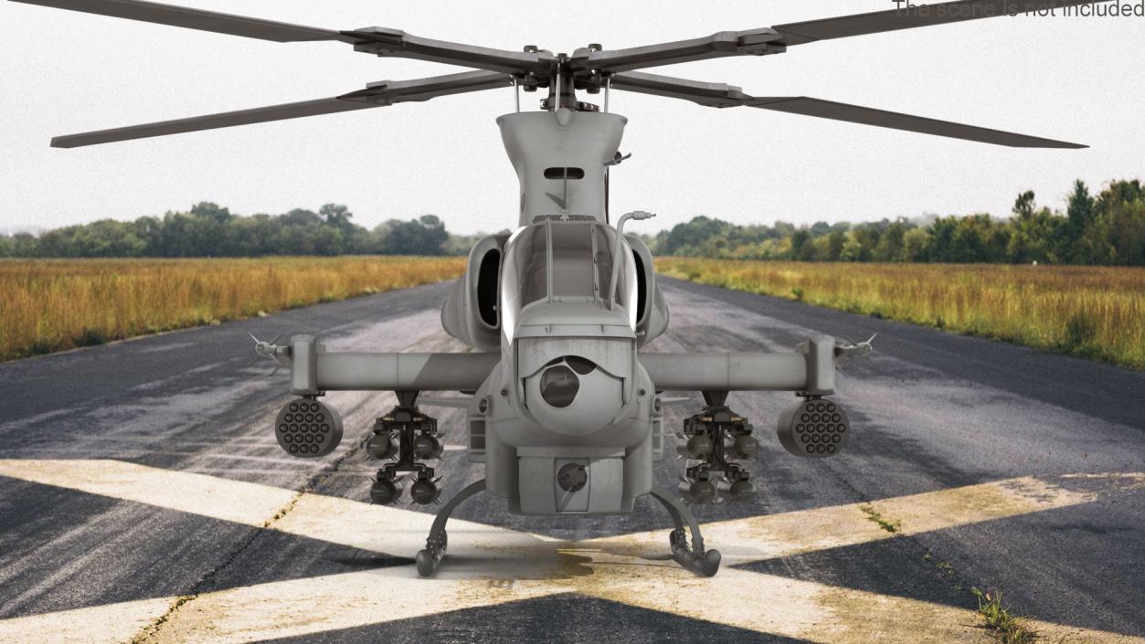 Bell AH-1Z Lethal Combat Helicopter Rigged 3D