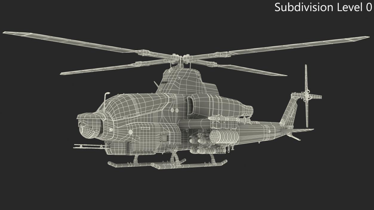 Bell AH-1Z Lethal Combat Helicopter Rigged 3D