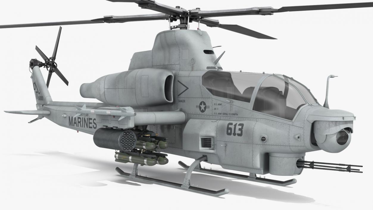 Bell AH-1Z Lethal Combat Helicopter Rigged 3D