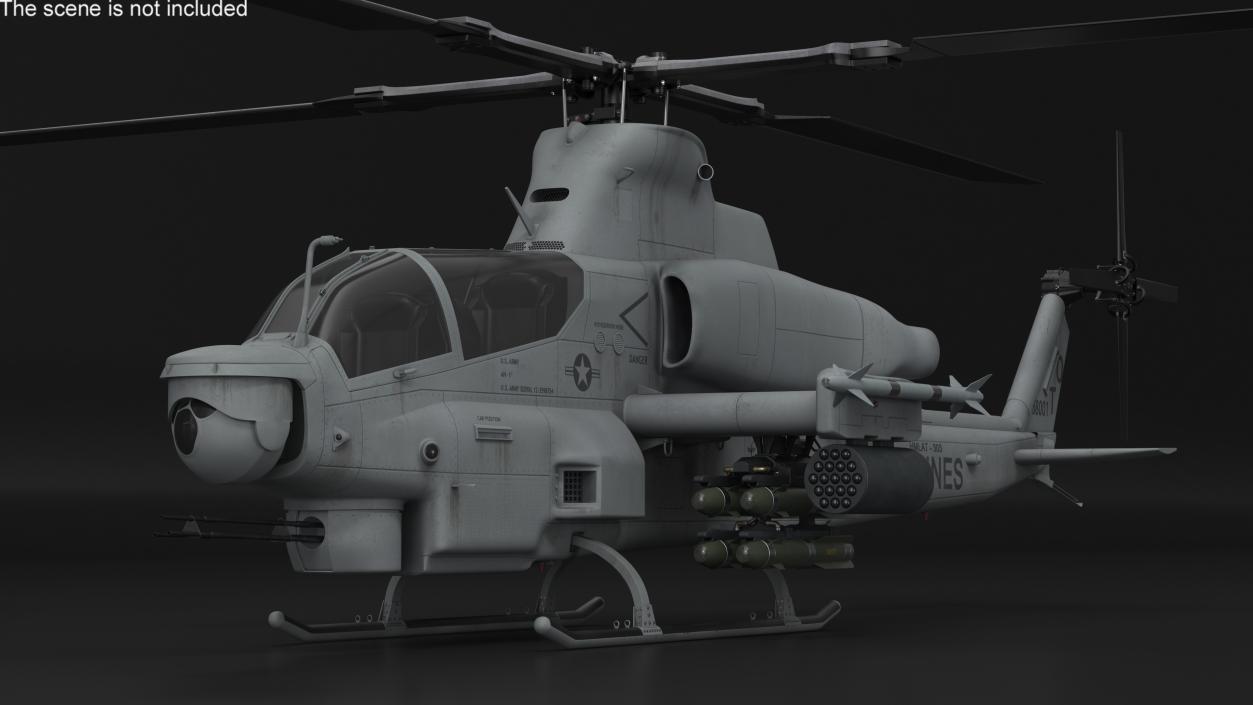 Bell AH-1Z Lethal Combat Helicopter Rigged 3D