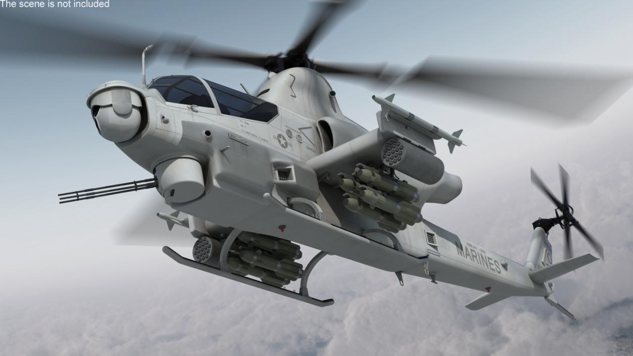 Bell AH-1Z Lethal Combat Helicopter Rigged 3D