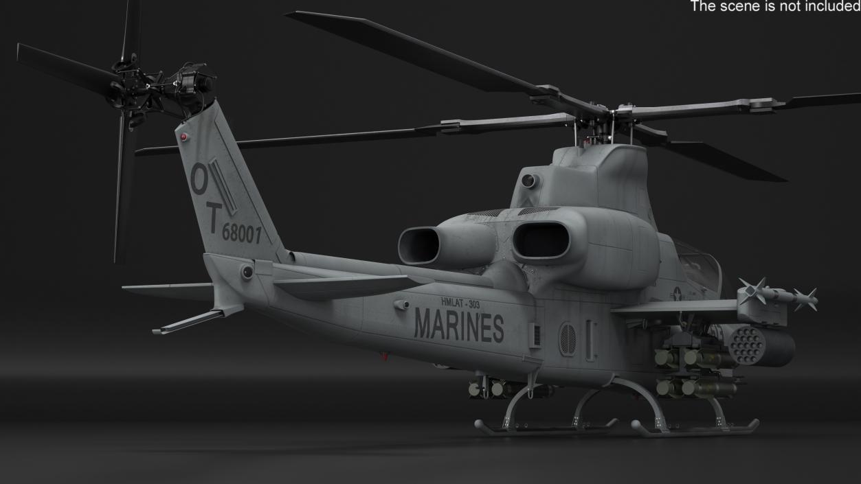 Bell AH-1Z Lethal Combat Helicopter Rigged 3D