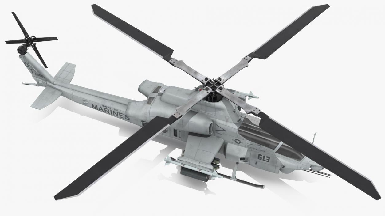 Bell AH-1Z Lethal Combat Helicopter Rigged 3D