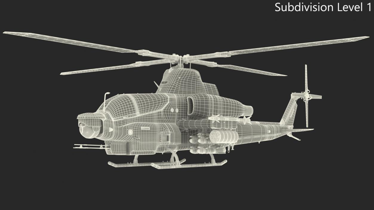 Bell AH-1Z Lethal Combat Helicopter Rigged 3D