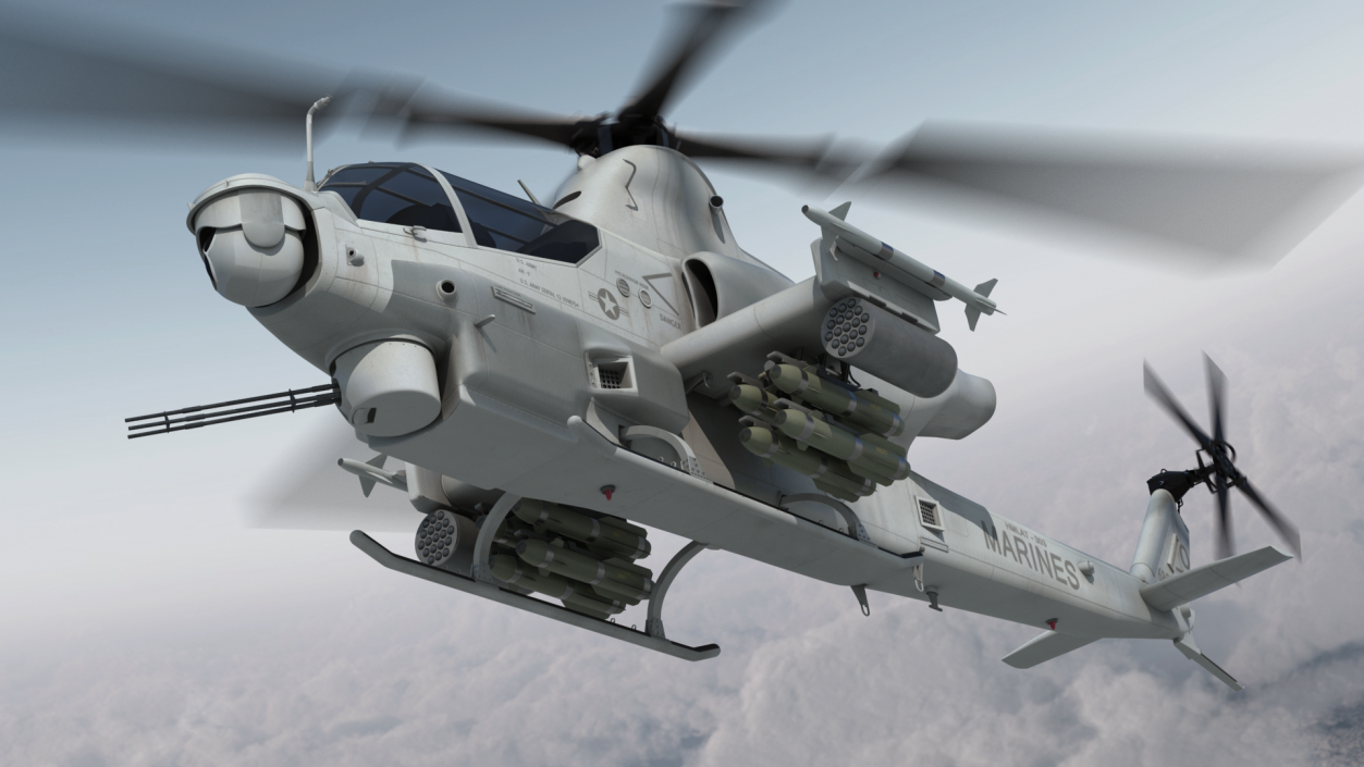 Bell AH-1Z Lethal Combat Helicopter Rigged 3D