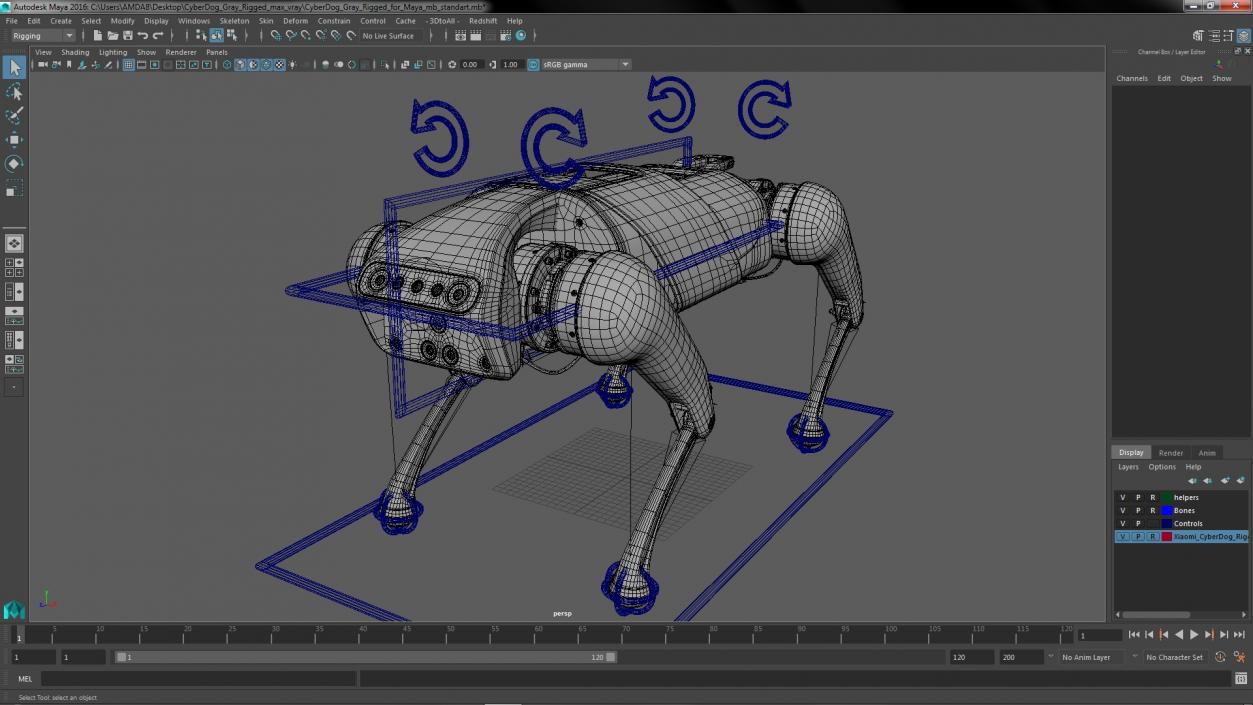 CyberDog Gray Rigged for Maya 3D model