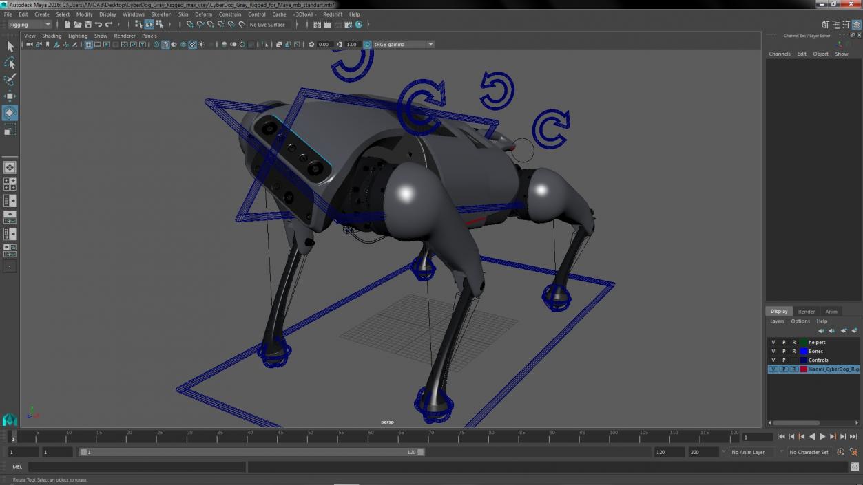 CyberDog Gray Rigged for Maya 3D model