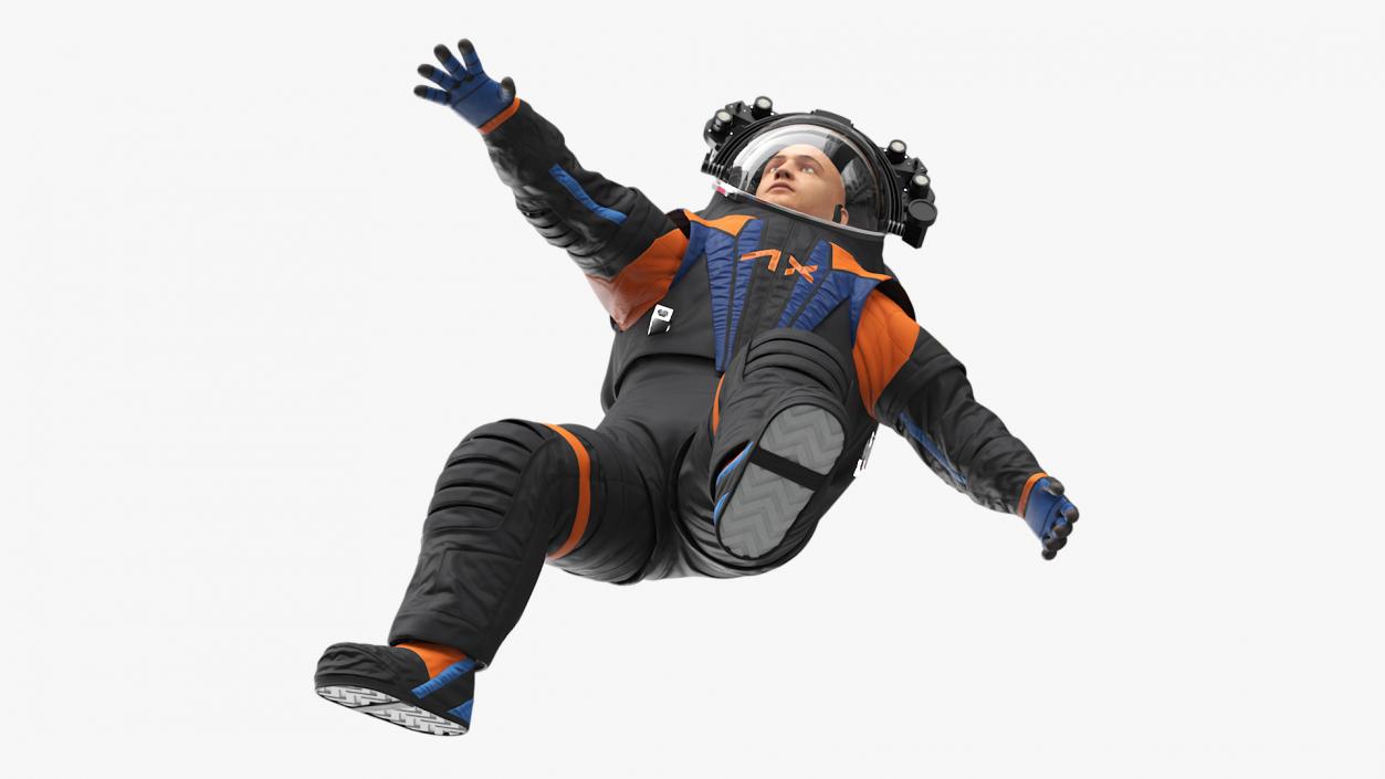 3D model Astronaut Wearing NASA Axiom Spacesuit Rigged