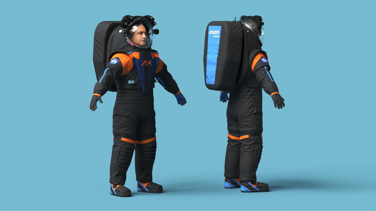 3D model Astronaut Wearing NASA Axiom Spacesuit Rigged