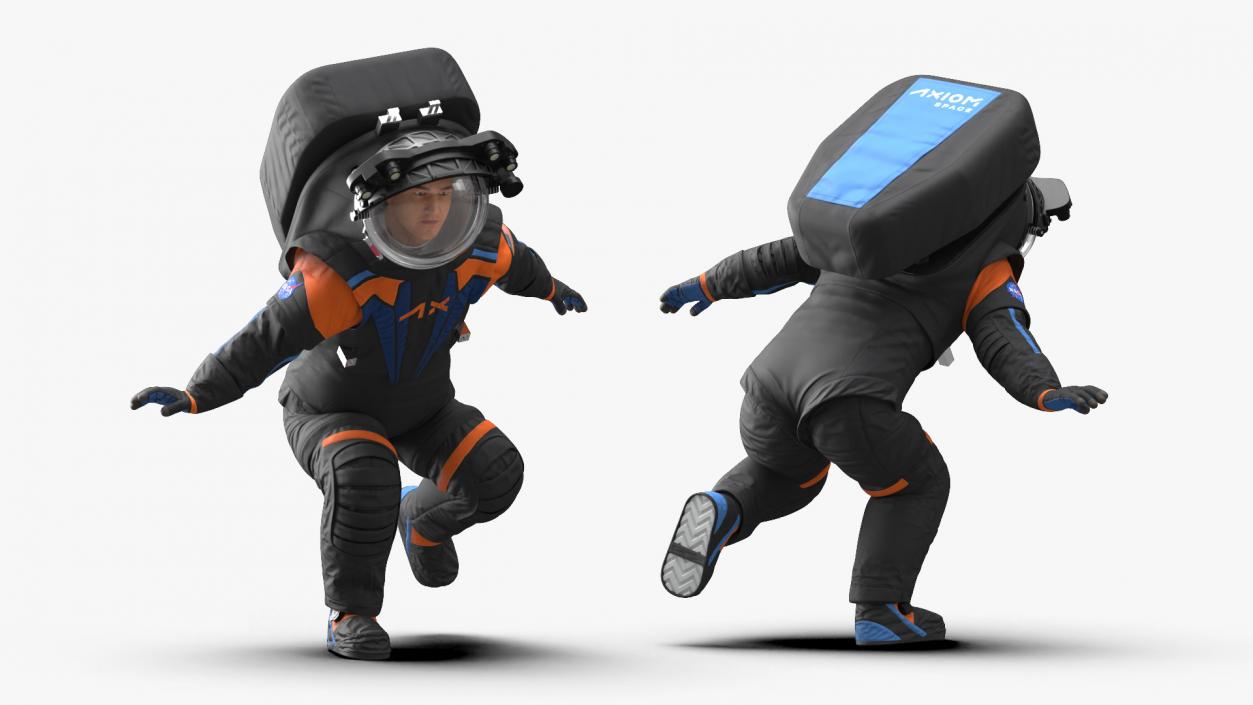 3D model Astronaut Wearing NASA Axiom Spacesuit Rigged