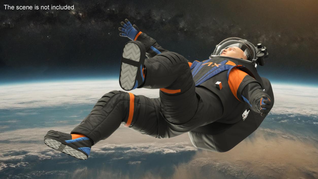 3D model Astronaut Wearing NASA Axiom Spacesuit Rigged