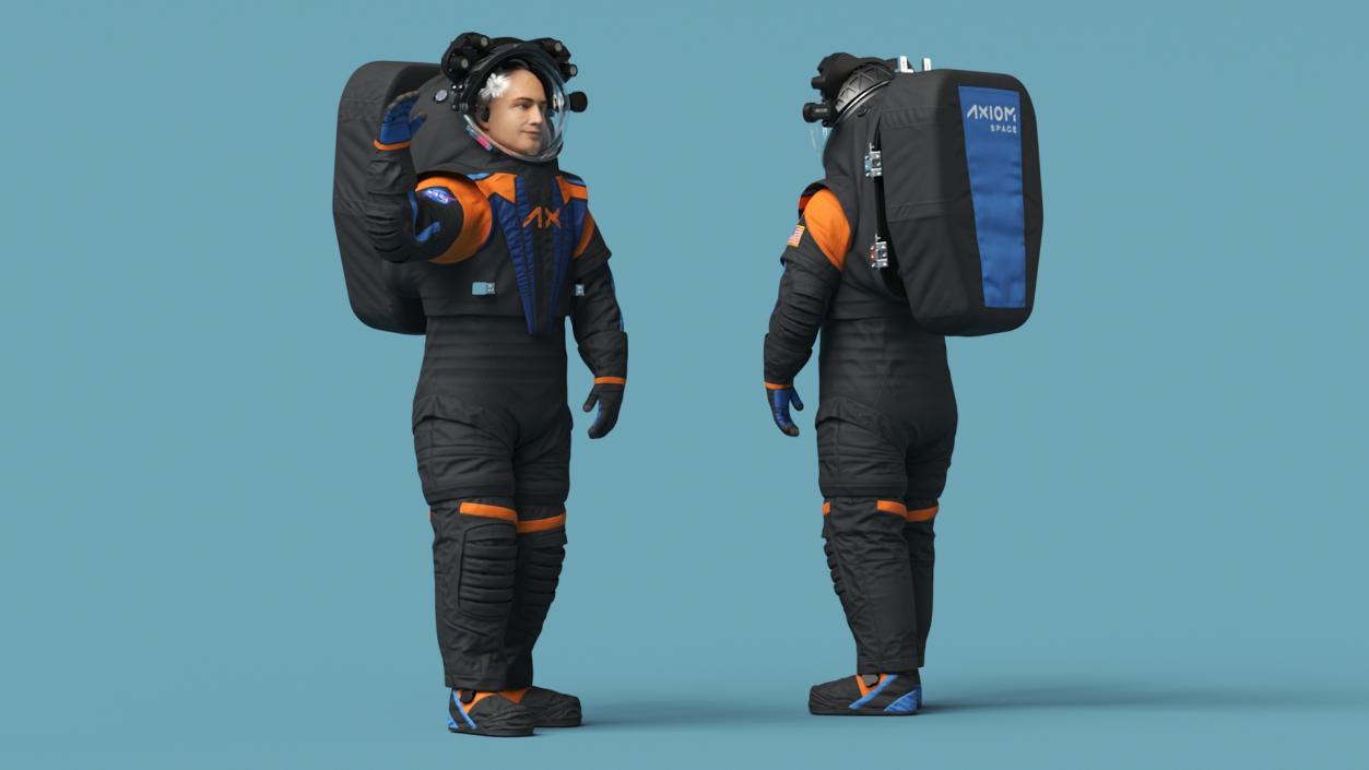 3D model Astronaut Wearing NASA Axiom Spacesuit Rigged