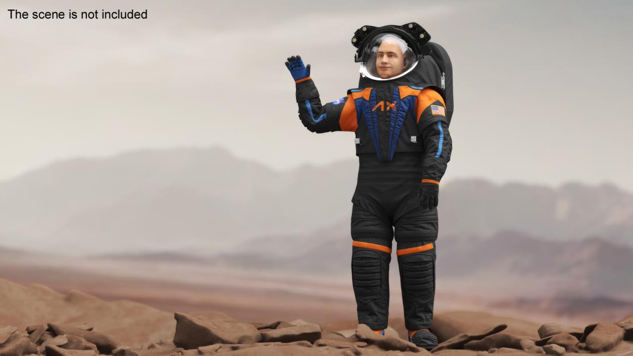 3D model Astronaut Wearing NASA Axiom Spacesuit Rigged