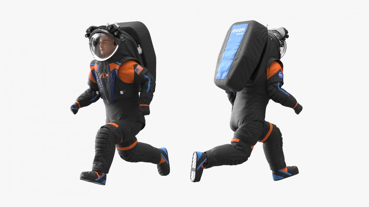 3D model Astronaut Wearing NASA Axiom Spacesuit Rigged