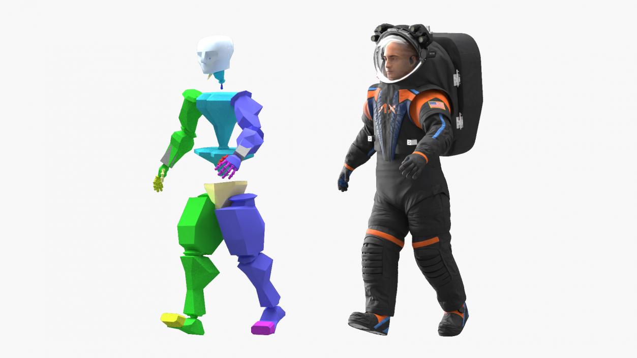 3D model Astronaut Wearing NASA Axiom Spacesuit Rigged