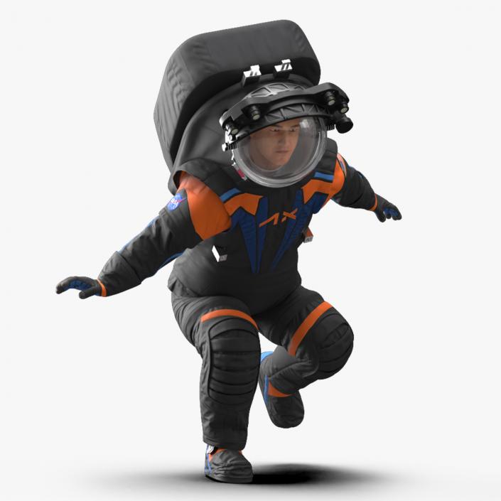 3D model Astronaut Wearing NASA Axiom Spacesuit Rigged