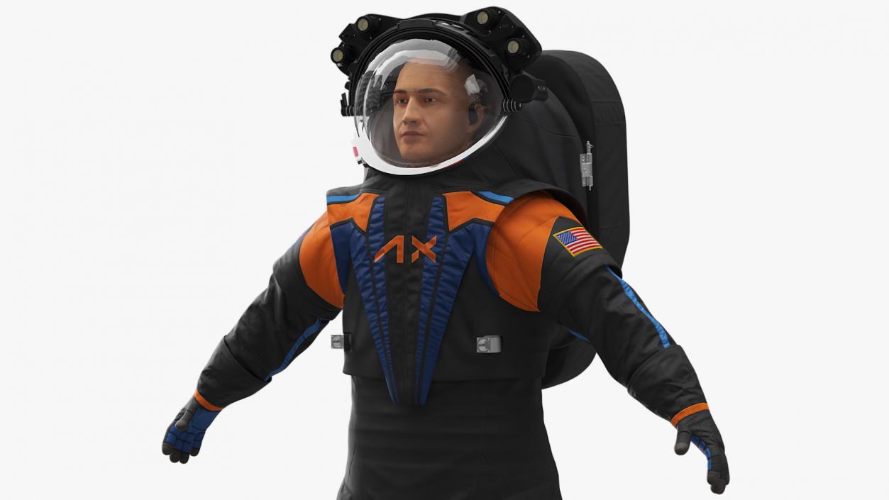 3D model Astronaut Wearing NASA Axiom Spacesuit Rigged