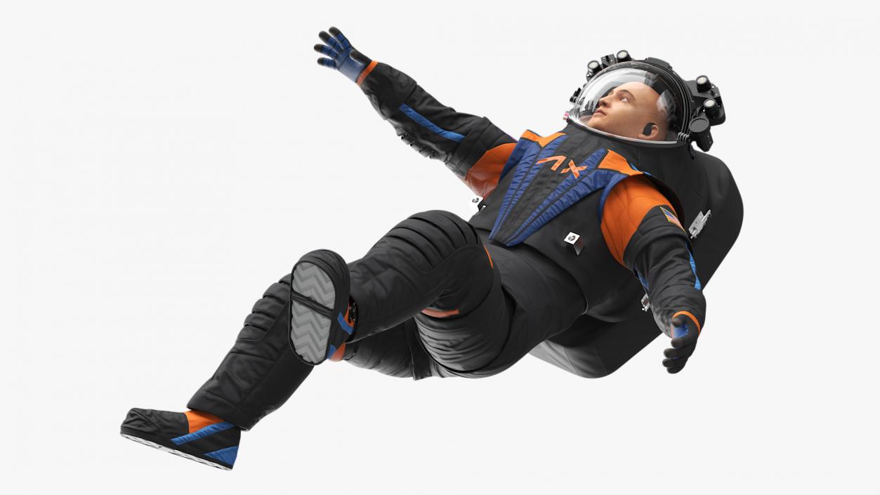 3D model Astronaut Wearing NASA Axiom Spacesuit Rigged