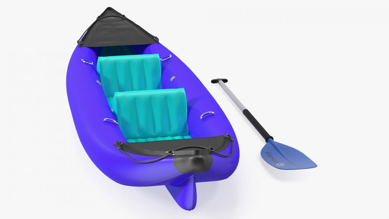 3D Inflatable Kayak with Paddle model