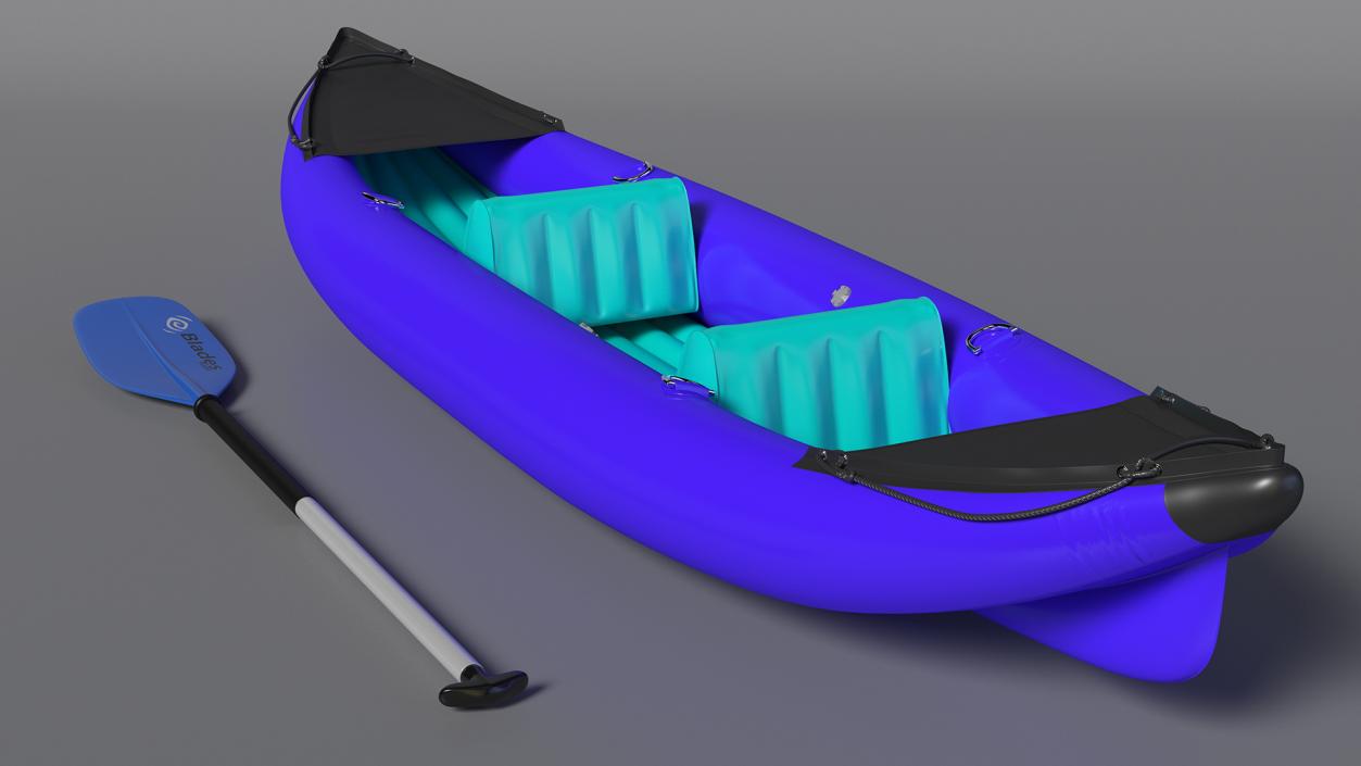 3D Inflatable Kayak with Paddle model