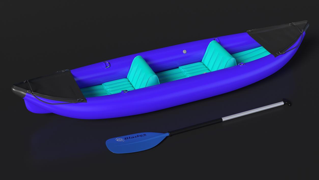 3D Inflatable Kayak with Paddle model