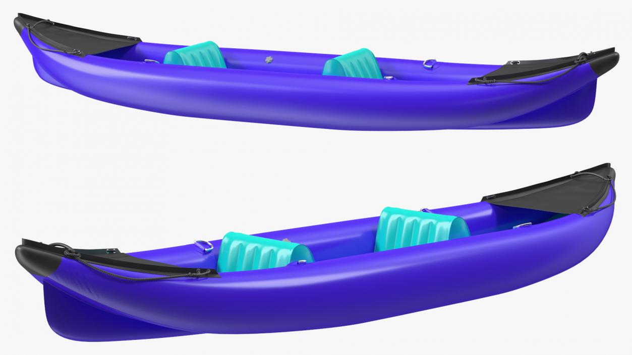 3D Inflatable Kayak with Paddle model