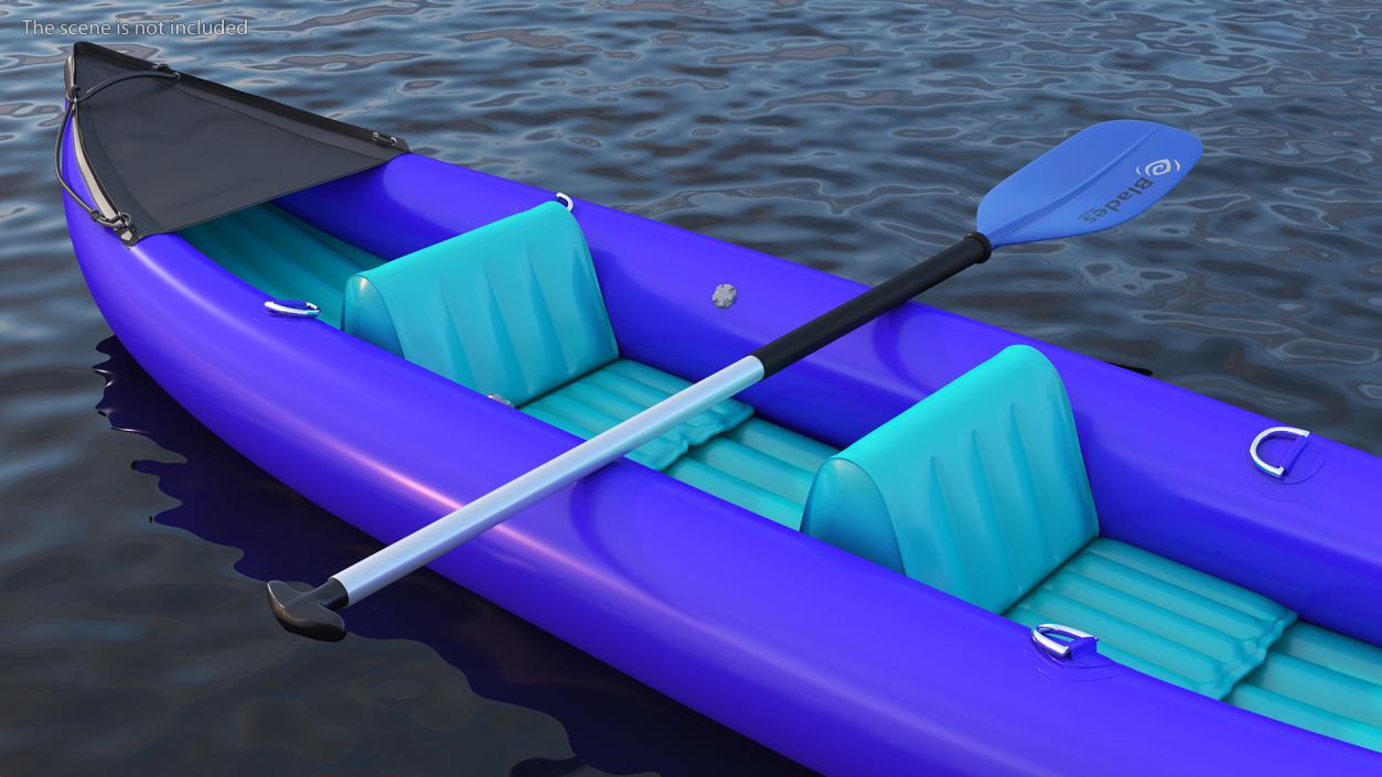 3D Inflatable Kayak with Paddle model