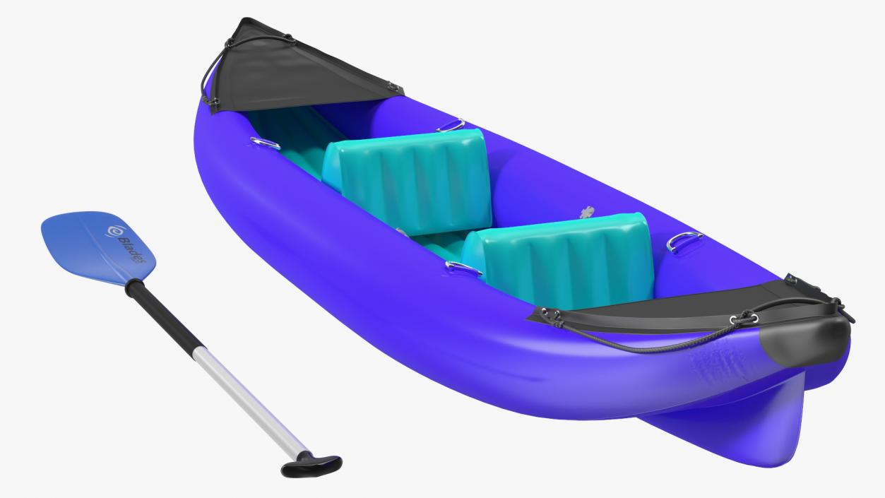 3D Inflatable Kayak with Paddle model