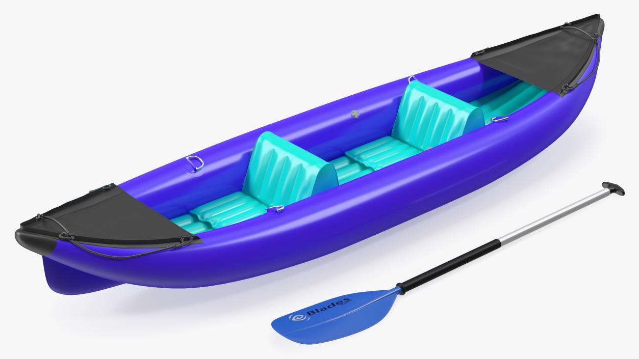 3D Inflatable Kayak with Paddle model