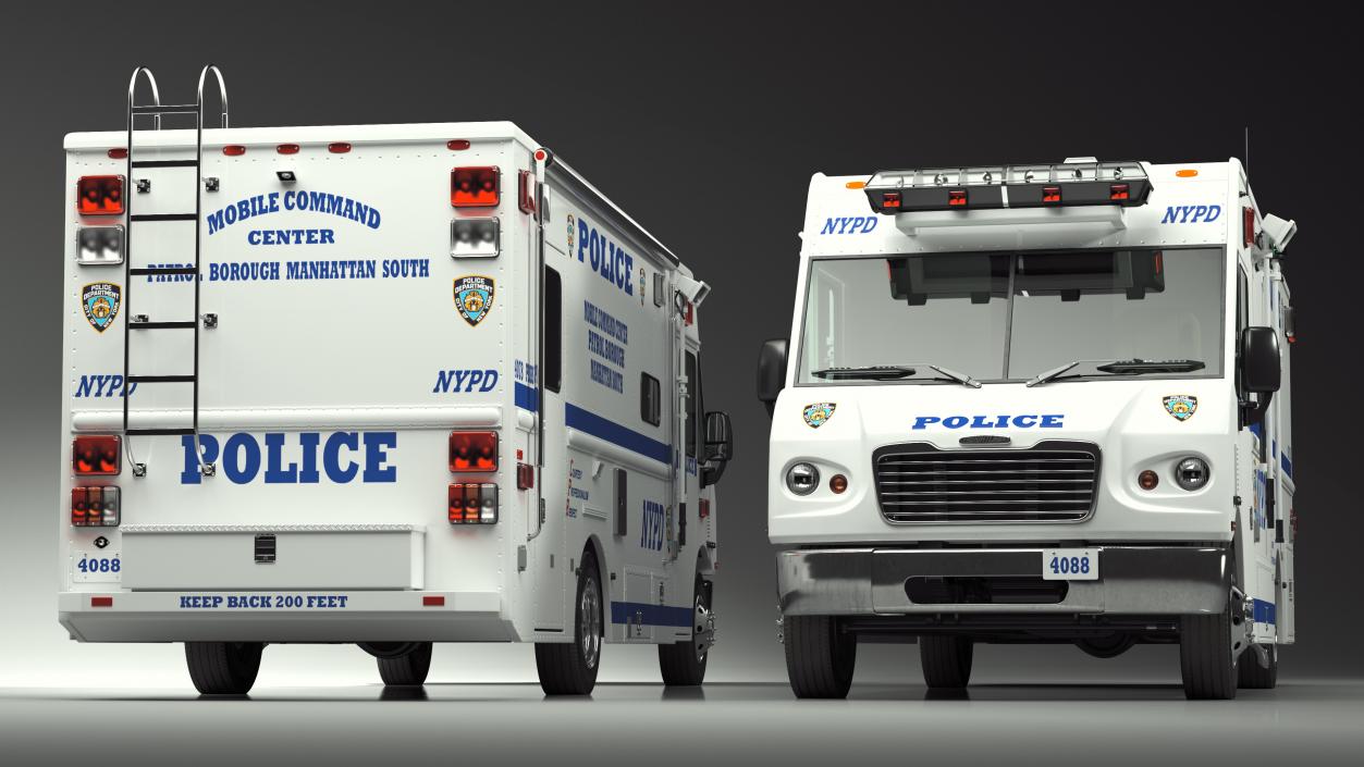 NYPD Mobile Command Center Simple Interior 3D