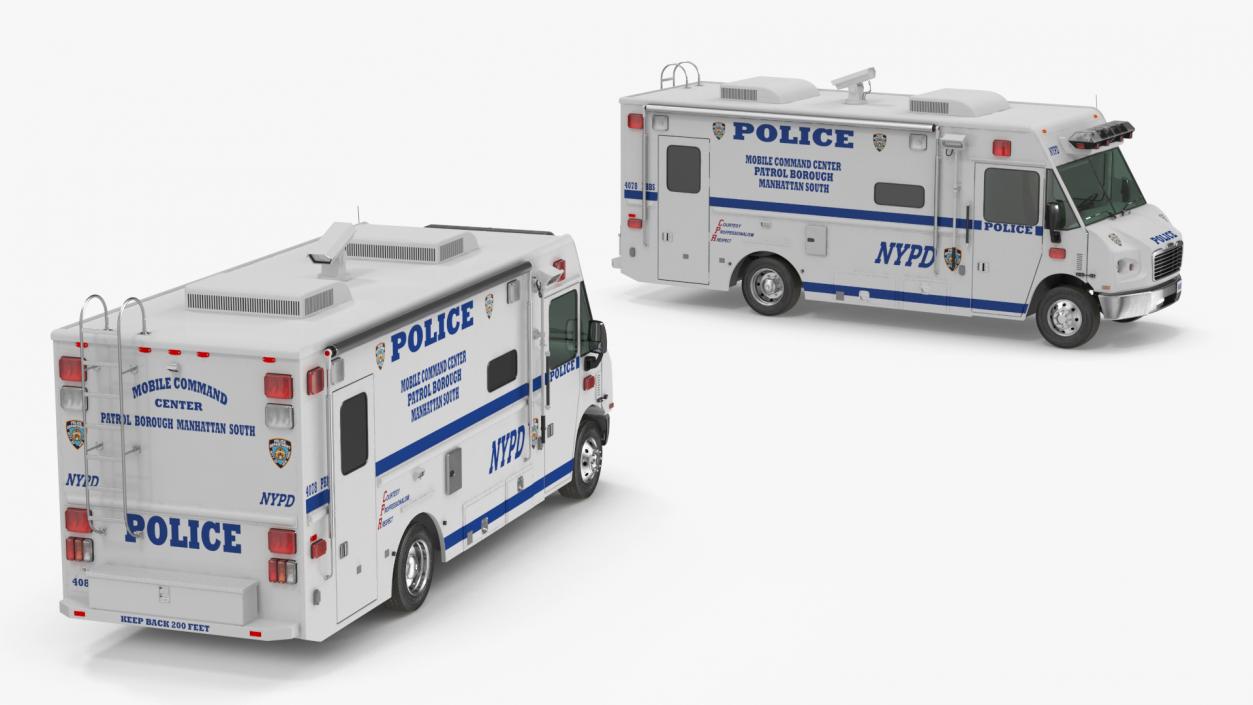 NYPD Mobile Command Center Simple Interior 3D