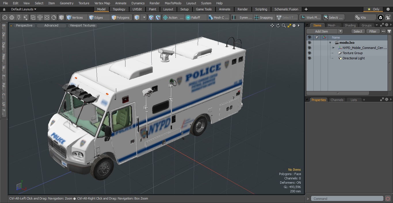 NYPD Mobile Command Center Simple Interior 3D