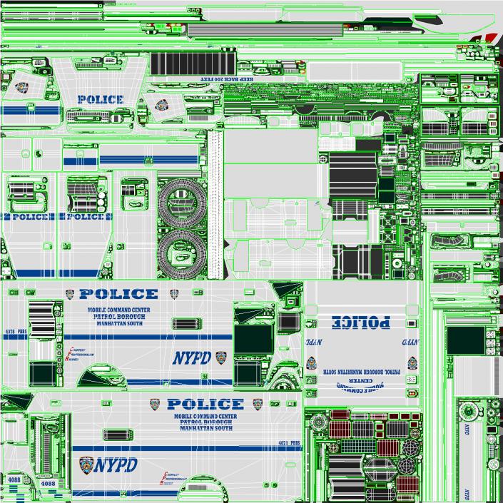 NYPD Mobile Command Center Simple Interior 3D