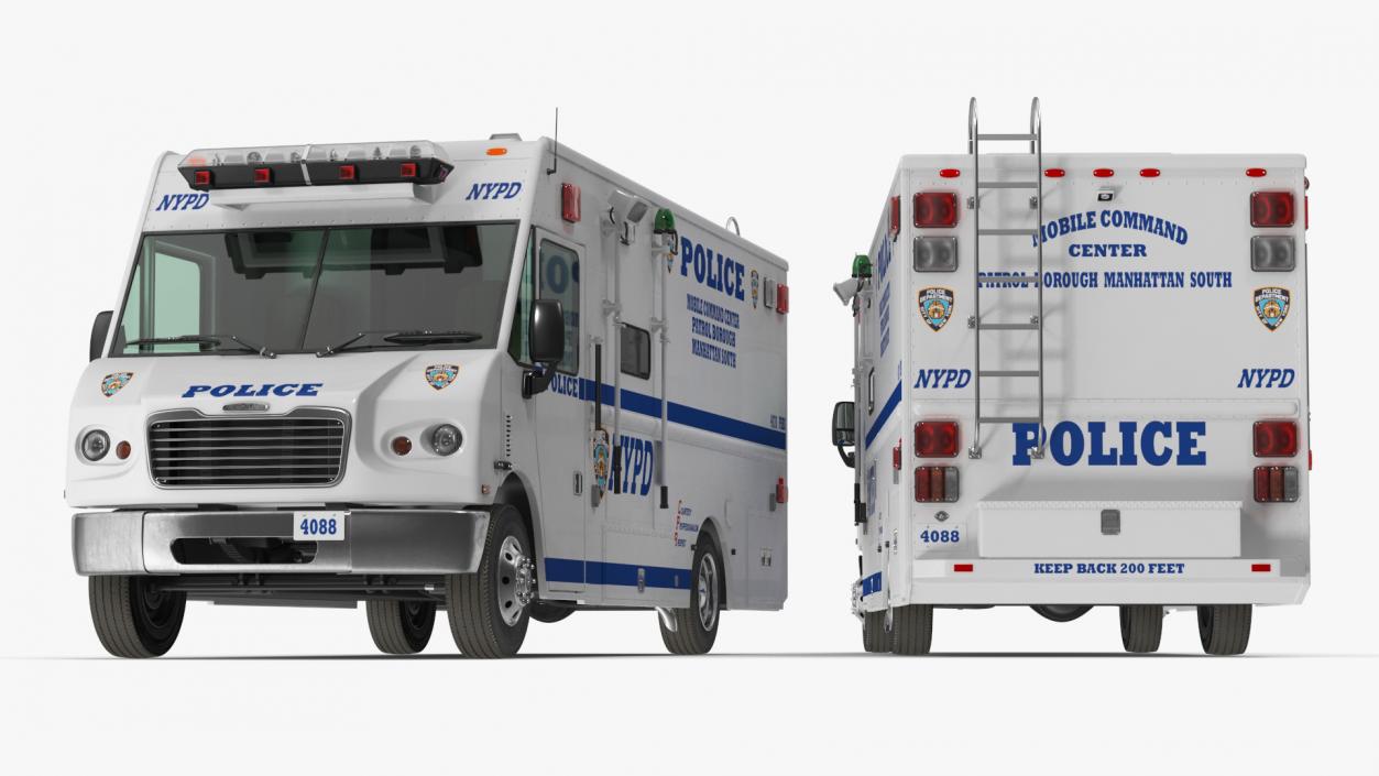 NYPD Mobile Command Center Simple Interior 3D